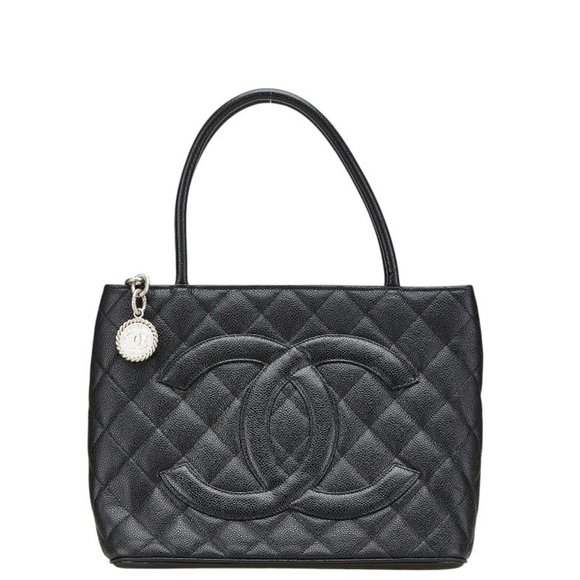 Chanel Matelasse Reissue Tote Bag with Coco Mark, Black and Silver Caviar Lea... - Picture 1 of 13